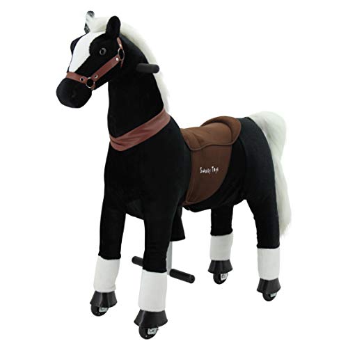 Sweety Toys 7325 Reittier gross Pferd BLACKY auf Rollen für 4 bis 9 Jahre - RIDING ANIMAL von Sweety Toys