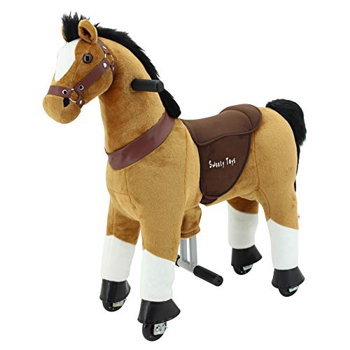 Sweety Toys 7356 Reittier Pferd BROWNIE auf Rollen für 3 bis 6 Jahre -RIDING ANIMAL von Sweety Toys