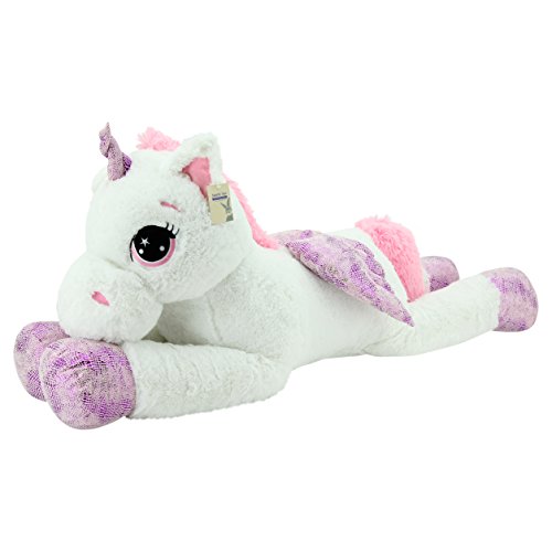 Sweety Toys 8056 XXL Einhorn Pegasus Plüschtier Kuscheltier 130 cm weiss von Sweety Toys