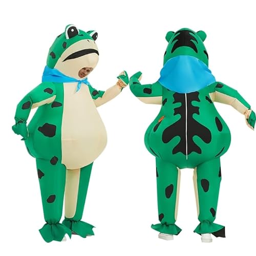 Swetopq Aufblasbares Kostüm „Grüner Frosch“ Für Erwachsene Halloween Aufblasbares Froschkostüm Lustiger Aufblasbarer Anzug Für Party Karneval Festival Aufblasbares Kostüm „grüner Frosch“ Lustiger von Swetopq