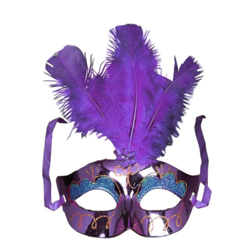 Swetopq Maskerade Maske Hochzeit Karneval Maske Party Performance Maske Schönheitskostüm Damenmaske Feder Halloween Maske Performance Maske Halbe Gesichtsmaske Federmaske Karnevalsmaske von Swetopq