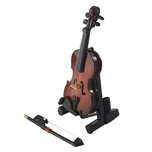 Swiixxer Geschenke Violine Musikinstrument Miniatur-Nachbildung mit Etui, 8X3Cm von Swiixxer