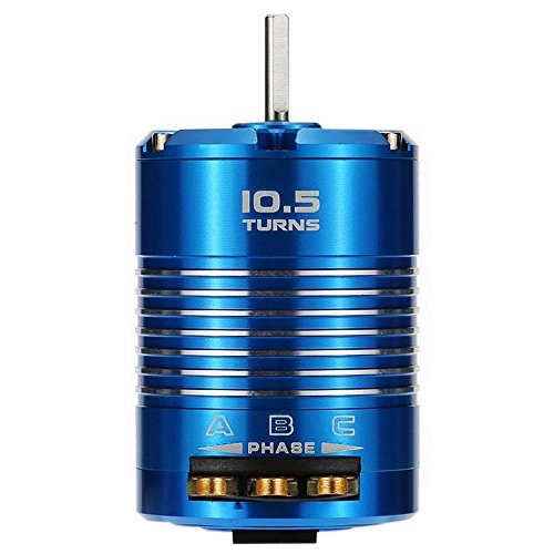 Swiixxer Hocheffizienter BüRstenloser Motor mit 540 Sensoren für 1/10 RC-Car-Blau, 10,5 T, 3450 KV von Swiixxer