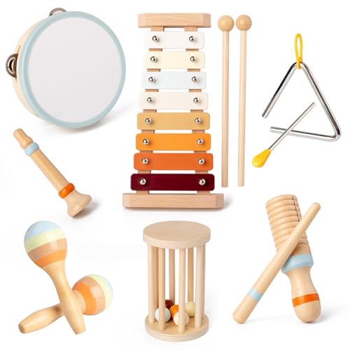 Swiixxer Musikinstrumente-Holzspielzeug für Kleinkinder Von 1-3 Jahren, Schlaginstrumenten-Set, Musikspielzeug für Frühes Lernen Swiixxer Musikinstrumente-Holzspielzeug für Kleinkinder Von 1-3 Jahren, Schlaginstrumenten-Set, Musikspielzeug für Frühes Lernen von Swiixxer