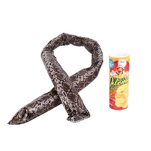 Swiixxer die Kartoffelchip Schlange Kann Spring Snake Spielzeug Geschenk Aprilscherz Halloween Dekoration Witze in Einer Dose Gag Geschenk Streich GrößE (Kartoffelchip Stil) von Swiixxer
