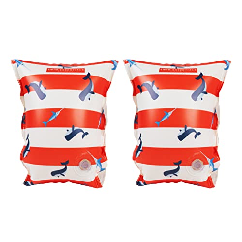 Swim Essentials Schwimmflugel, mit zwei Luftkammern und flache Innenseite, komfortabel, Rot Weiß von Swim Essentials