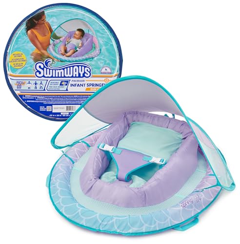 Swimways Infant Spring Float, Baby Pool Float with Canopy & UPF Protection, Swimming Pool Accessories for Kids 3-9 Months, Mermaid von Swim Ways