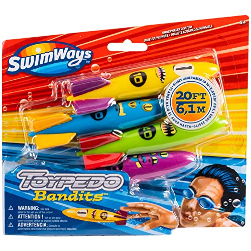SwimWays ToyPedo Bandits, 4 Torpedos, Tauchspielzeug für Kinder ab 5 Jahren SwimWays ToyPedo Bandits, 4 Torpedos, Tauchspielzeug für Kinder ab 5 Jahren von Swim Ways