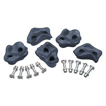SwingKing Klettersteine Set - Kletterwand Spielzeug - 5 Stück anthrazit Multi von SwingKing