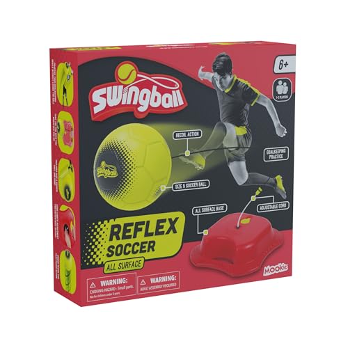 Swingball MK7212 Rot/Gelb All Surface Soccer Trainer | Reflex Football Kinder 3+ | Fußballtrainer | Garten und Outdoor Ballspielzeug, Einheitsgröße von Swingball