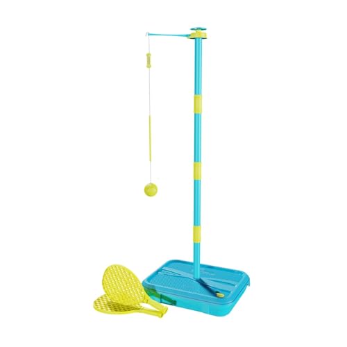 Swingball Early Fun Junior Set für alle Oberflächen, für Kinder ab 3 Jahren, Einführung Set, verhedderungsfreier Top-Kreisel, Basis für alle Oberflächen, blau & gelb, 36 x 46 x 10 cm von Swingball