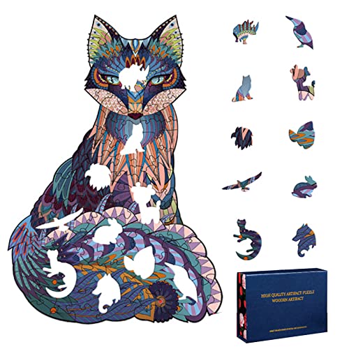 Holzpuzzle Erwachsene Fuchs, 200-Teilige Puzzles Einzigartig Geformtes Tierpuzzle aus Holz für Familienspielgeschenk mit Aufbewahrungsbox Holzpuzzle Erwachsene Fuchs, 200-Teilige Puzzles Einzigartig Geformtes Tierpuzzle aus Holz für Familienspielgeschenk mit Aufbewahrungsbox von SwirlColor