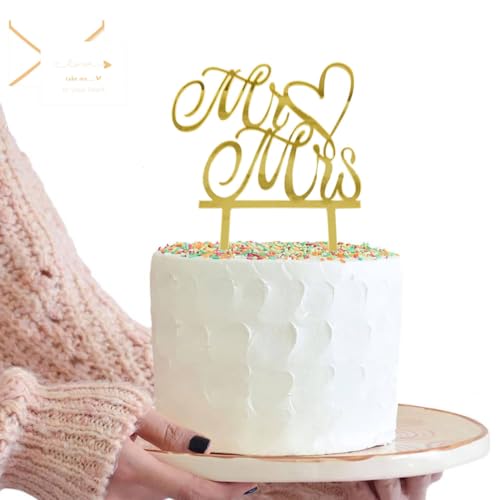 Cake Topper Hochzeit, Goldglitzer Acryl Torten Topper Hochzeit Acryl Mr & Mrs Personalisierter Tortendeko Hochzeit mit Einer Karte für Verlobung Hochzeit Brautparty Jahrestag Geburtstag Cake Topper Hochzeit, Goldglitzer Acryl Torten Topper Hochzeit Acryl Mr & Mrs Personalisierter Tortendeko Hochzeit mit Einer Karte für Verlobung Hochzeit Brautparty Jahrestag Geburtstag von SwirlColor