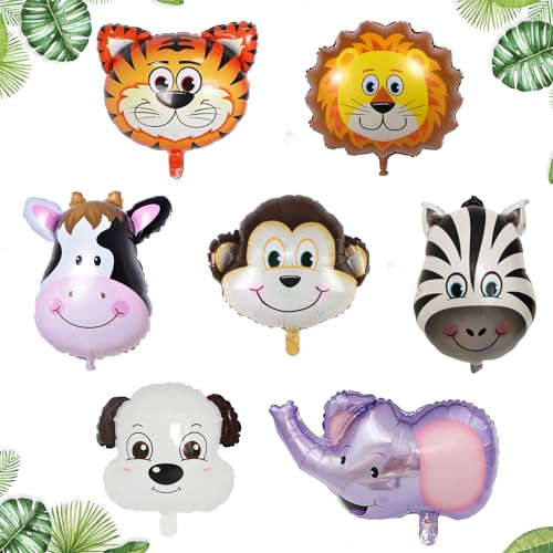 Zoo Luftballons Tier, Helium Ballone Lustige Bunte Aufblasbare Esel-Schwein-Hundelefant-Tiger-Vieh-Löwezebra-AFFE-Kuh-Giraffen-Ballone 16 STK von SwirlColor