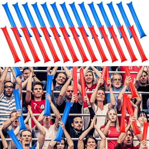 Thunder Sticks 28pcs, Enthusiastische Aufblasbare Cheer Sticks Rot Blau Jubelnde Sticks Geräuschmacher für Sportereignis Tanz Party Thunder Sticks 28pcs, Enthusiastische Aufblasbare Cheer Sticks Rot Blau Jubelnde Sticks Geräuschmacher für Sportereignis Tanz Party von SwirlColor