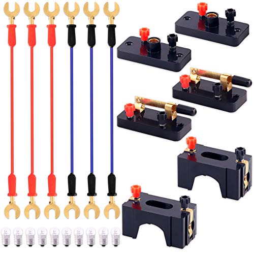Swpeet Labs Physik Experiment Basic Beginner Circuit Kit, inkl. Verbindungs-Stromkreisdraht, D-Batteriehalter, einpoliger einzelner Wurfschalter und Miniatur-Lampenfassung mit weißer E10-Glühbirne, 22 Stück Swpeet Labs Physik Experiment Basic Beginner Circuit Kit, inkl. Verbindungs-Stromkreisdraht, D-Batteriehalter, einpoliger einzelner Wurfschalter und Miniatur-Lampenfassung mit weißer E10-Glühbirne, 22 Stück von Swpeet