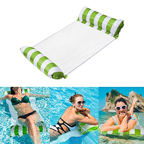 Aufblasbare Pool-Hängematte, Schwimmende Lounge, Drifter und Sattel 4 in 1, Premium Wasser Hängematte für Erwachsene für Schwimmpartys (Grün) von Swygoo