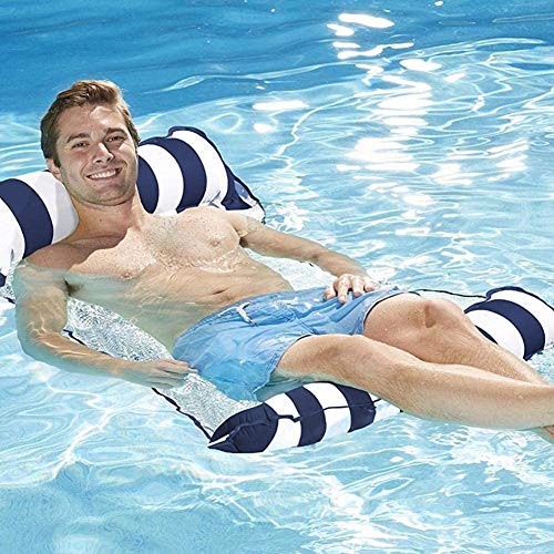 Aufblasbare Pool-Hängematte, Schwimmende Lounge, Drifter und Sattel 4 in 1, Premium Wasser Hängematte für Erwachsene für Schwimmpartys (Navy) von Swygoo