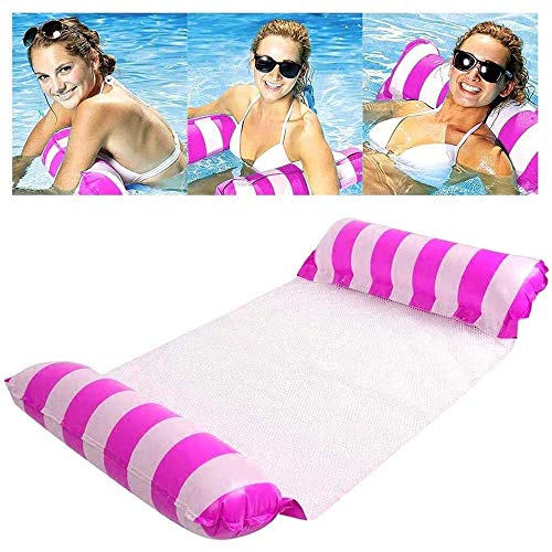 Aufblasbare Pool-Hängematte, Schwimmende Lounge, Drifter und Sattel 4 in 1, Premium Wasser Hängematte für Erwachsene für Schwimmpartys (Rosa) von Swygoo