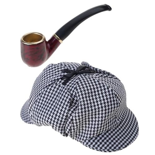 2 Stück Detektiv-Kostüm-Zubehör, Kostüm, Pfeife, Detektivhut, Rauchpfeife, Cosplay-Requisiten für Cosplay-Party 2 Stück Detektiv-Kostüm-Zubehör, Kostüm, Pfeife, Detektivhut, Rauchpfeife, Cosplay-Requisiten für Cosplay-Party von Sxett