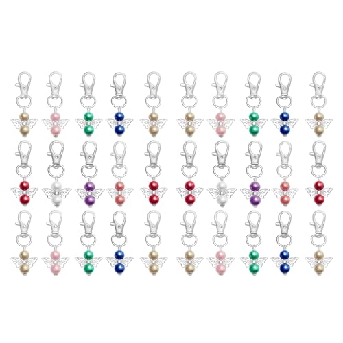 30 Stück Segen-Schlüsselanhänger für Hochzeit, Babyparty, Perlen, Flügel, Schlüsselanhänger, Karabinerverschlüsse, zufällige Farbe, Engel-Schlüsselanhänger 30 Stück Segen-Schlüsselanhänger für Hochzeit, Babyparty, Perlen, Flügel, Schlüsselanhänger, Karabinerverschlüsse, zufällige Farbe, Engel-Schlüsselanhänger von Sxett