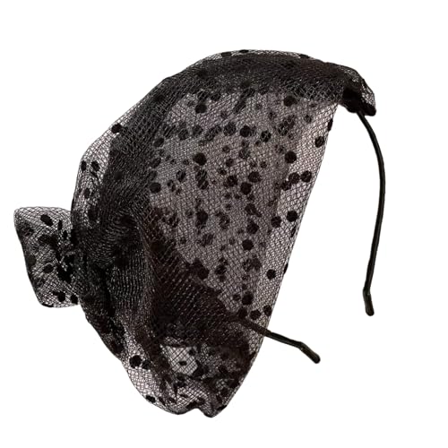 Sxett Elegante Fascinator-Hut-Stirnbänder für Frauen, Halloween-Kopfbedeckung, Haarteile, Haarschmuck für Partys und Abendbankett, Party-Haardekoration von Sxett