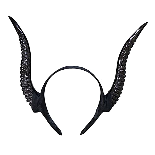 Sxett Halloween langes Teufelshorn-Stirnband, böse Königin, Haarreif, Cosplay-Kostüm, Hexen-Kopfschmuck, Zubehör für Mädchen Sxett Halloween langes Teufelshorn-Stirnband, böse Königin, Haarreif, Cosplay-Kostüm, Hexen-Kopfschmuck, Zubehör für Mädchen von Sxett