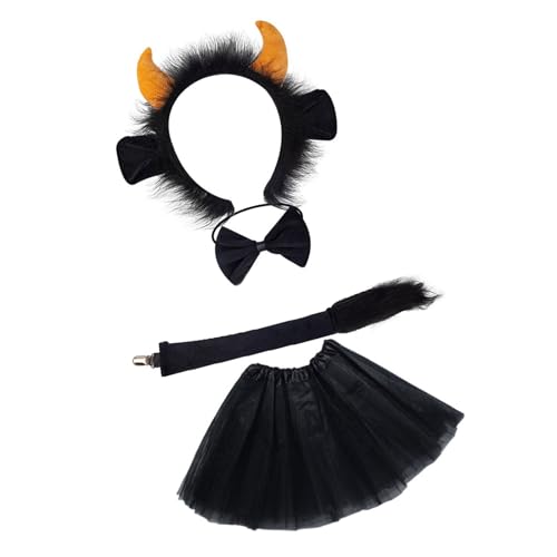 Sxett Rinder Cosplay Kostüm Dekorationen Zubehör Dress Up Festival Plüsch Verzierung Kinder Stirnband Cosplay Requisiten Rinder Dress Up Requisiten von Sxett