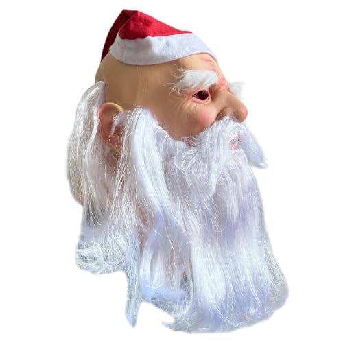 Weihnachtsmanngesicht mit Nikolausmütze und Bart Weihnachtsmannkostüm Dekorationen voller Kopf Gesicht für Weihnachtsfeier Weihnachtsmanngesicht mit Nikolausmütze und Bart Weihnachtsmannkostüm Dekorationen voller Kopf Gesicht für Weihnachtsfeier von Sxett