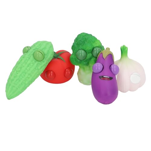 5 teiliges Stress Squeeze Spielzeug, Squishy Gemüsespielzeug Zum Stressabbau, Squish Zappelspielzeug Geschenk für Erwachsene und Kinder von Sxhlseller