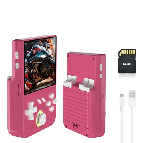 Retro Handheld Spielkonsole 3,5-Zoll Display mit 3D-Joystick, LR-Tasten, Eingebauter 4000mAh Akku, Unterstützt 60 Emulatoren, Tragbares Spielsystem für Kinder und Erwachsene (64G von Sxhlseller