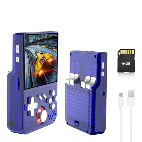Retro Handheld Spielkonsole 3,5-Zoll Display mit 3D-Joystick, LR-Tasten, Eingebauter 4000mAh Akku, Unterstützt 60 Emulatoren, Tragbares Spielsystem für Kinder und Erwachsene (64G von Sxhlseller