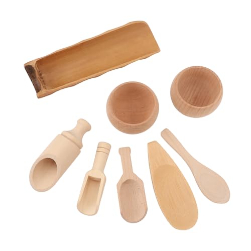 Sinnesbehälter Werkzeuge, 8 Sinnesbehälter Werkzeuge aus Holz für das Basteln von Kleinkindern, Sensorisches Spielen, Montessori Pädagogik, Hölzerne Schaufeln und Zangen für von Sxhlseller