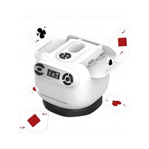 Sxhlseller Automatische Karten-Mischung und Händler 2-in-1, 2 Deck 360 ° Rotierende Handelsmaschine, Support 8 Spieler, 4 Zeichnen von Fernbedienungen, Ultra Quiet, 2600 MAh von Sxhlseller