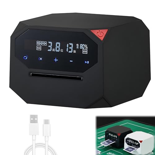 Sxhlseller Automatischer Kartengeber und Mischer mit Leisem Motor und Wiederaufladbarem Akku Benutzerdefinierte Modi für Poker, Bridge und Familienspiele mit 8 Spielern (Black) von Sxhlseller
