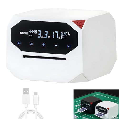 Sxhlseller Automatischer Kartengeber und Mischer mit Leisem Motor und Wiederaufladbarem Akku Benutzerdefinierte Modi für Poker, Bridge und Familienspiele mit 8 Spielern (White) von Sxhlseller