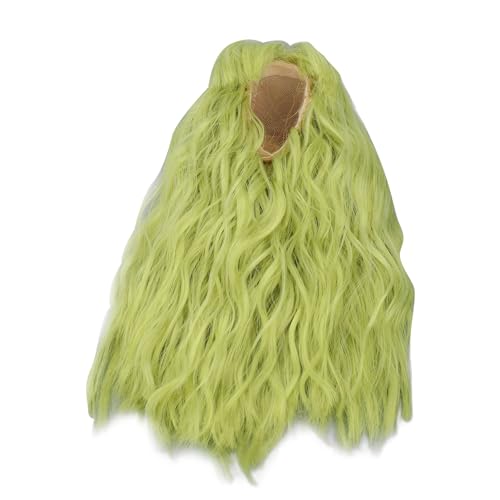 Sxhlseller Grüne Lange Perücke, Flaches Bang Doll Hair Mesh Tuchkappe für Kugelgelenk Puppendekoration (1/6 15.5-17,5 cm Kopfumfang) von Sxhlseller