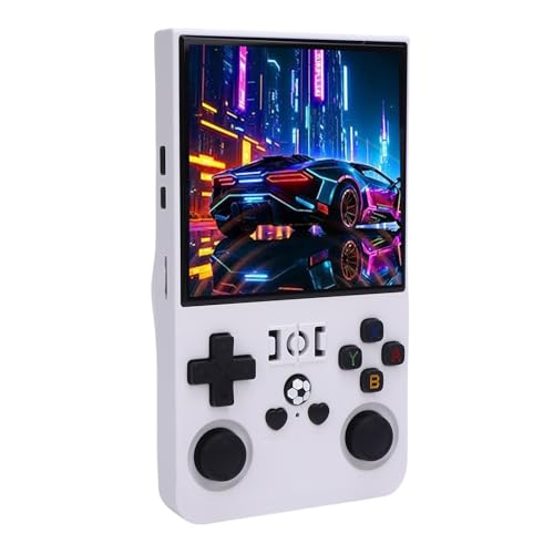 Sxhlseller Handheld -Spielekonsole, 4,0 Zoll 1: 1 HD -Display, Tragbare Spielekonsole in über 18.000 Spielen, 4000 -mAh -, Ausgestattet mit Professionellem RK3326 -Gaming -Chip Ausgestattet (64G) von Sxhlseller