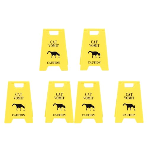 Sxhlseller Katzen Erbrochen das Warnzeichen, Plastische 6pcs Multifunktionale Katzenwarnung (Yellow) von Sxhlseller