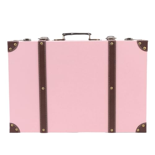 Sxhlseller Kofferschachtel, Retro -Gepäckdekor Antike Kompakte Stabile Stilvolle Mehrzwecke Schön für Kürbüstechen (PINK) von Sxhlseller