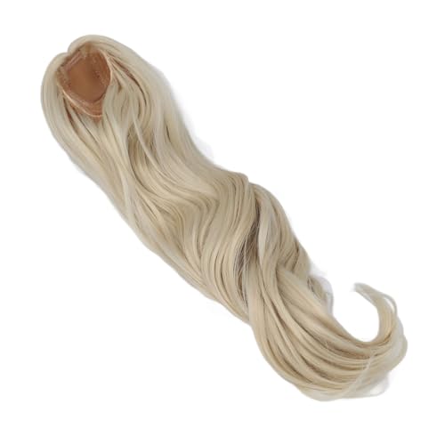 Sxhlseller Puppenperücke, Puppenhaar Komfortable Berührung Langer Lockiger Weicher Seide für 22-23 cm Kopfumfang (Milch Gold) von Sxhlseller