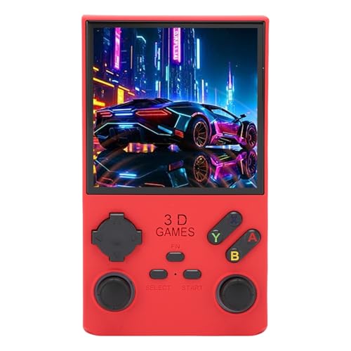 Sxhlseller Retro Handheld Game Console, Open Source Gaming -Konsole 256 GB Speicher mit 4 Zoll 720x720 Bildschirm für , RK3326 -Chip mit HiFi Stereo Lautsprechern für 2D 3D Spiele (Rot) von Sxhlseller