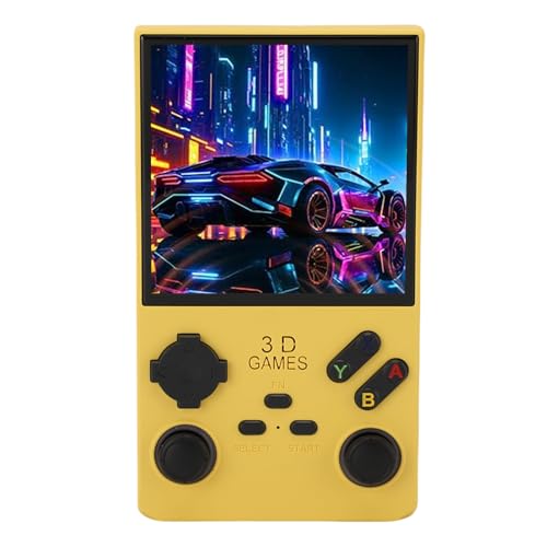 Sxhlseller Retro Handheld Game Console, Open Source Gaming -Konsole 256 GB Speicher mit 4 Zoll 720x720 Bildschirm für , RK3326 -Chip mit HiFi Stereo Lautsprechern für 2D 3D Spiele (Yellow) von Sxhlseller