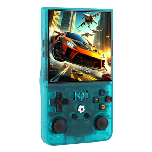 Sxhlseller Retro Handheld -Spielekonsole, 4,0 Zoll IPS HD -Bildschirm Retro Gaming -Konsole, Handheld -Spielekonsole in 60 Emulatoren, Electronic Gaming Player Weihnachtsgeburtstag Blau (Klar grün) von Sxhlseller