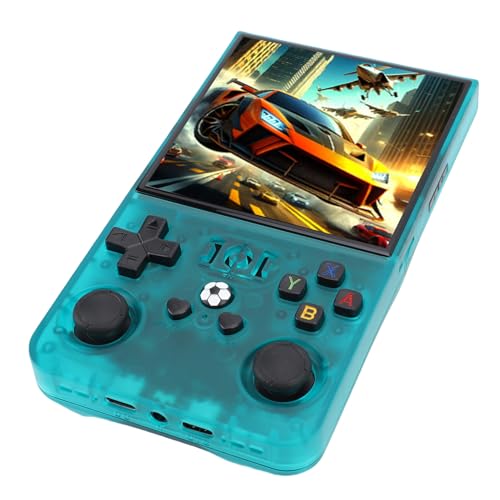 Sxhlseller Retro Handheld -Spielekonsole, 4,0 Zoll IPS HD -Bildschirm Retro Gaming -Konsole, Handheld -Spielekonsole in 60 Emulatoren, Electronic Gaming Player Weihnachtsgeburtstag Blau (Klar grün) von Sxhlseller