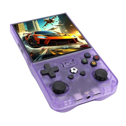 Sxhlseller Retro Handheld -Spielekonsole, 4,0 Zoll IPS HD -Bildschirm Retro Gaming -Konsole, Handheld -Spielekonsole in 60 Emulatoren, Electronic Gaming Player Weihnachtsgeburtstag Blau (Klares lila) von Sxhlseller