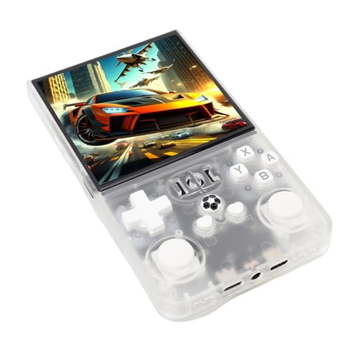 Sxhlseller Retro Handheld -Spielekonsole, 4,0 Zoll IPS HD -Bildschirm Retro Gaming -Konsole, Handheld -Spielekonsole in 60 Emulatoren, Electronic Gaming Player Weihnachtsgeburtstag Blau (Transparent) von Sxhlseller