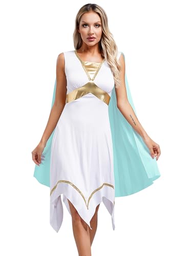 Sxiwei Damen Griechische Göttin Kleider Antike Römische Drapiert Kostüm Ärmellos Maxikleid Fasching Verkleidung Hellblau 4XL Sxiwei Damen Griechische Göttin Kleider Antike Römische Drapiert Kostüm Ärmellos Maxikleid Fasching Verkleidung Hellblau 4XL von Sxiwei