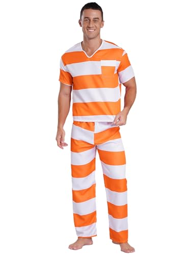 Sxiwei Halloween Prisoner Overall Kostüm Kurzarm Gefangener Häftling Uniform Shirt mit Hose Gefangener Cosplay Faschingskostüme Orange M Sxiwei Halloween Prisoner Overall Kostüm Kurzarm Gefangener Häftling Uniform Shirt mit Hose Gefangener Cosplay Faschingskostüme Orange M von Sxiwei