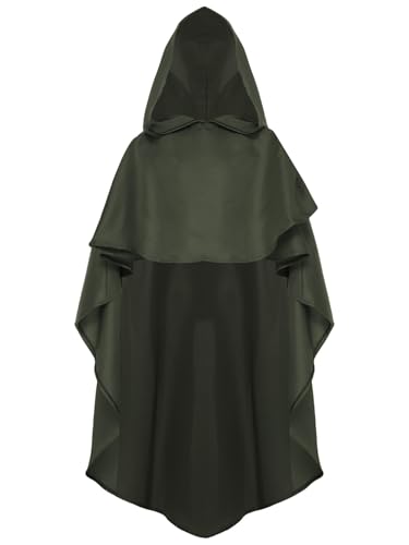 Sxiwei Halloween Umhang Kinder Jungen Mittelalterlicher Ritter Kapuzenumhang Vampir Kostüm für Karneval Grün 146-158 von Sxiwei